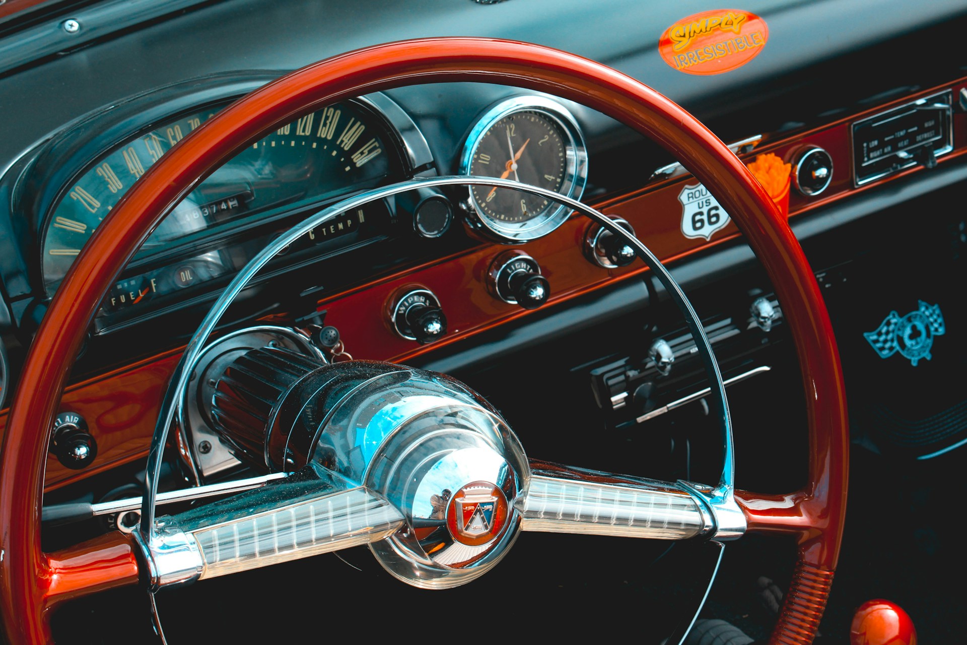 Dashboard van een klassieke oldtimer